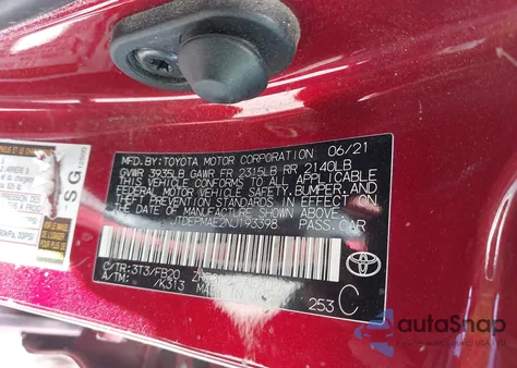 2022 Toyota Corolla Le из США, поврежденный, VIN JTDEPMAE2NJ193398